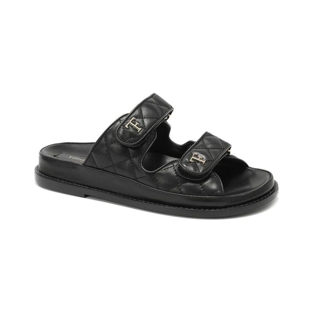 Tiffany & Fred Paris Leather Sandal, Black